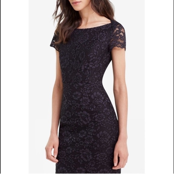 DVF Diane Von Furstenberg Ainsley Lace Sheath Dress Black - Picture 1 of 15